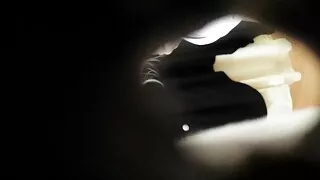 버섯 피커 엿 젊 여자 에 이 중 의 이 숲 고 촬영 그 모든 에 카메라